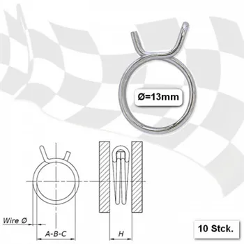 cafe 4 racer - Fuel hose clamps 13mm - HS MOTO Germany Accessories 4251352629067