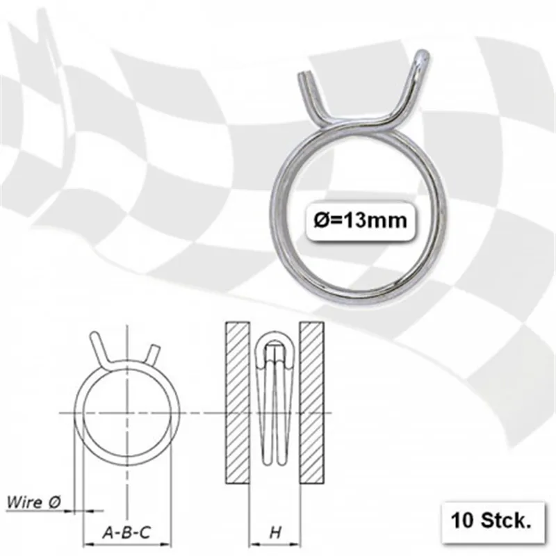 cafe 4 racer - Fuel hose clamps 13mm - HS MOTO Germany Accessories 4251352629067