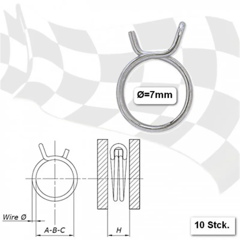 cafe 4 racer - Fuel hose clamps 7mm - HS MOTO Germany Accessories 4251352629005
