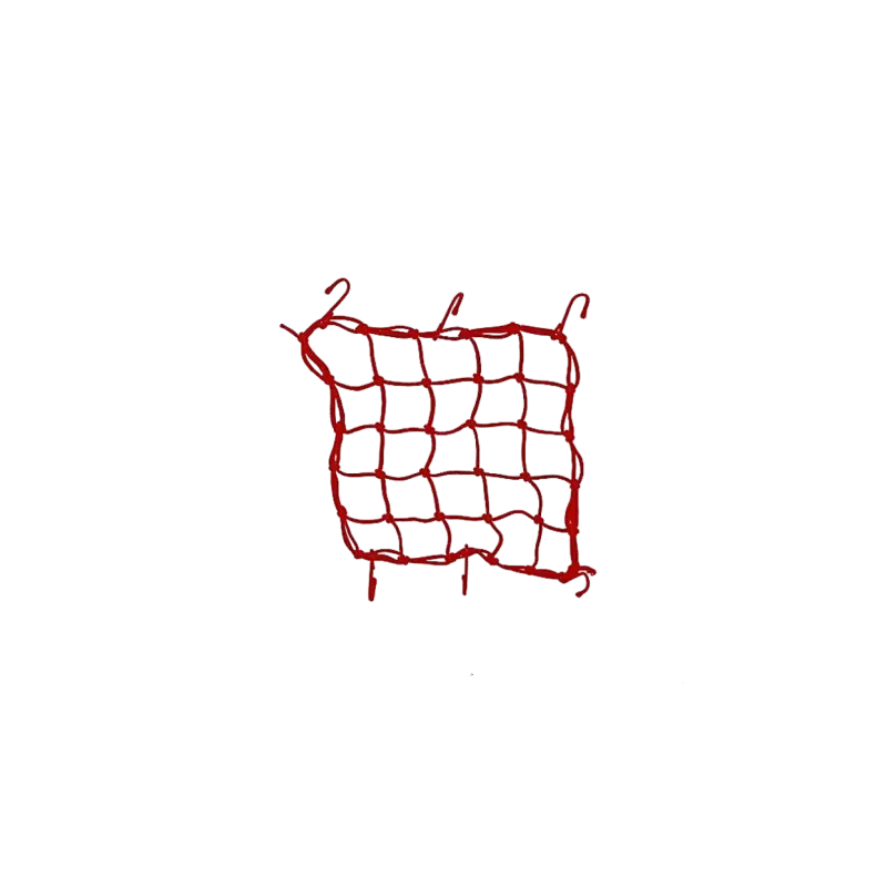 cafe 4 racer - Luggage net red , 6 hooks ,  40 x 40cm - HS MOTO Germany Transportation 