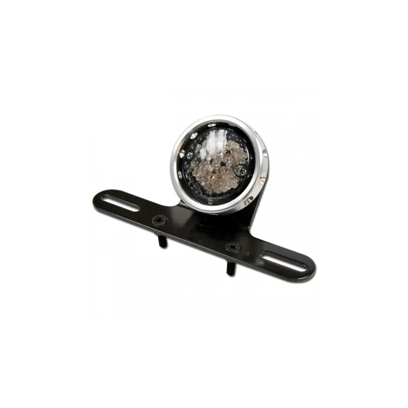cafe 4 racer - LED rear light "CNC" silver ring - HS MOTO Germany LED Rear lights 4251352606419