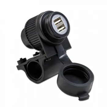 cafe 4 racer - Duální USB 2.0 adaptér 12V-24V 5V 2x2.1A s displejem napětí pro BMW 12mm DIN zásuvku - HS MOTO Germany Port USB 4251352656711