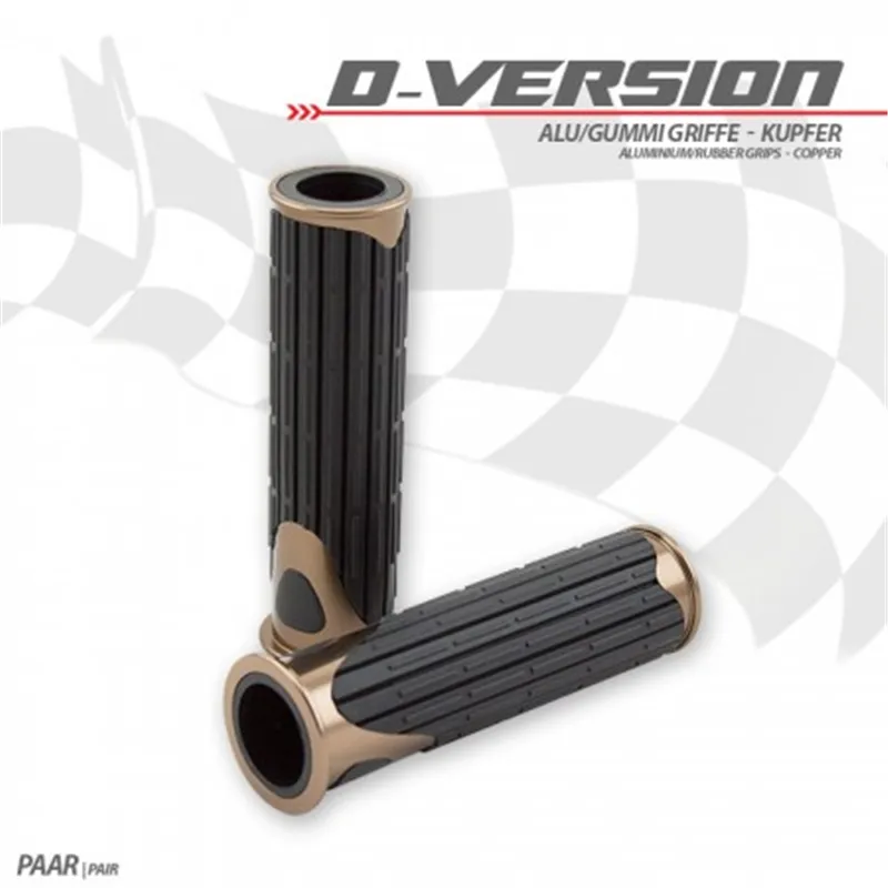 cafe 4 racer - Rubber grip "D-Version" copper - HS MOTO Germany 22mm & 7/8 inch 4251352632302