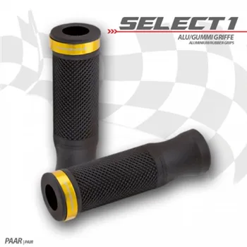 cafe 4 racer - Rubber grip "Select1" gold - HS MOTO Germany 22mm & 7/8 inch 4251352632524