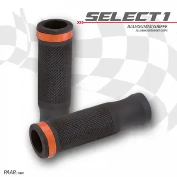 cafe 4 racer - Rubber grip "Select1" orange - HS MOTO Germany 22mm & 7/8 inch 4251352632548