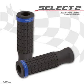 cafe 4 racer - Gumová rukojeť "Select2" modrá - HS MOTO Germany 22 mm & 7/8 inch 4251352632579