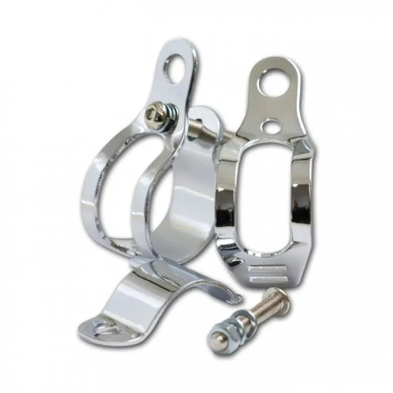 cafe 4 racer - Sada držiakov smerových svetiel "Universal" 30-45mm chróm - HS MOTO Germany CNC hliníkové puzdra / držiaky 4251352602855