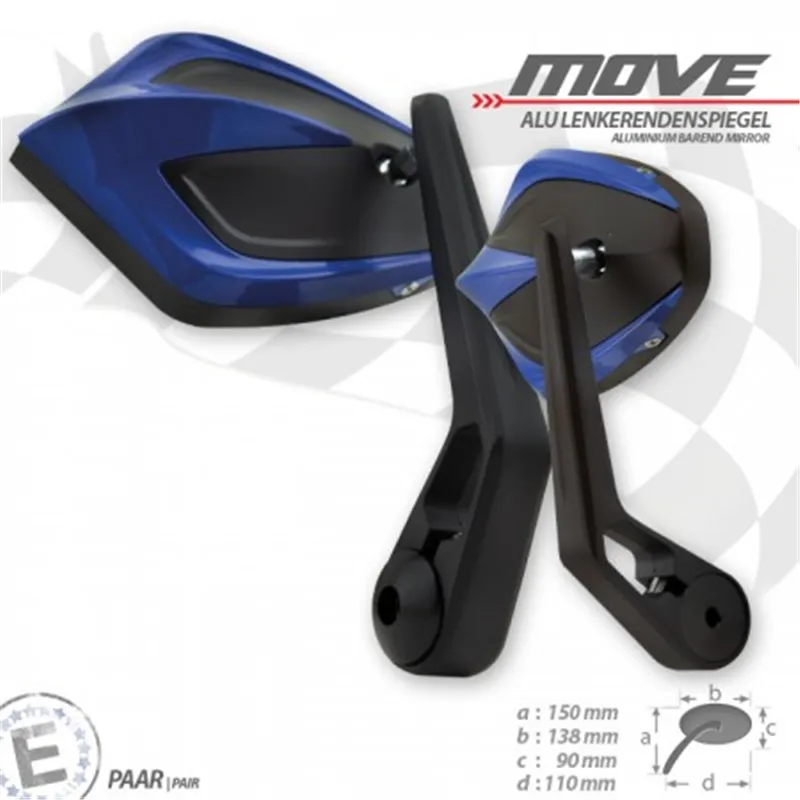 cafe 4 racer - Spätné zrkadlo do riaditok MOVE Uni M6 modrá - HS MOTO Germany Príslušenstvo 4251352632838