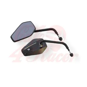 cafe 4 racer - Wunderkind BMW R18 Handlebar mirror left side housing Silver arm Black - WUNDERKIND Custom Body Parts 