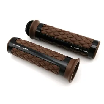 cafe 4 racer - BARRACUDA CLASSIC BLACK / SILVER HANDLES (pair) - BARRACUDA 22mm &  7/8 inch 753610861423