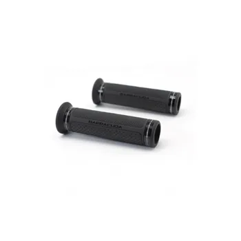 cafe 4 racer - BARRACUDA B-LUX RACING GRIPS silver - BARRACUDA 22mm &  7/8 inch 753610861355