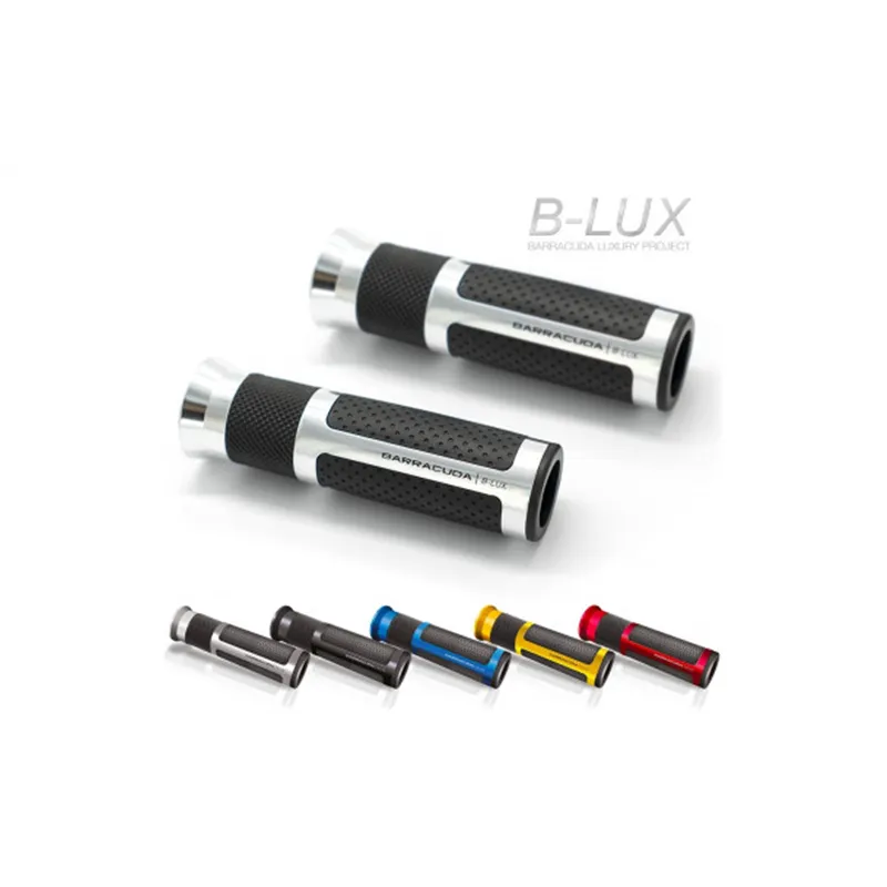 cafe 4 racer - BARRACUDA B-LUX RACING GRIPS silver - BARRACUDA 22mm &  7/8 inch 753610861355