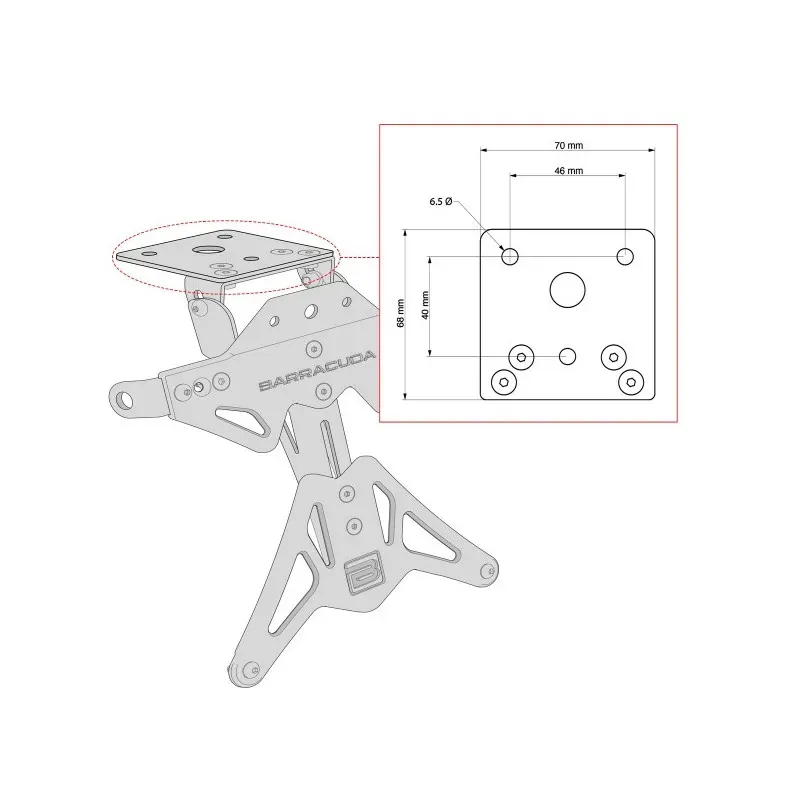 cafe 4 racer - Barracuda TAIL TIDY UNIVERSAL - BARRACUDA License plate holders  753610855729