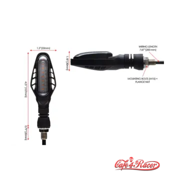 cafe 4 racer - Cobra Motorcycle Sequential LED 3in1 position and brake light with turn signal smoked pair - Cafe4Racer Running light LED turn signal 