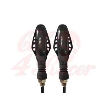 cafe 4 racer - Cobra Motorcycle Sequential LED 2in1 position light with turn signal smoked pair - Cafe4Racer Running light LED turn signal 