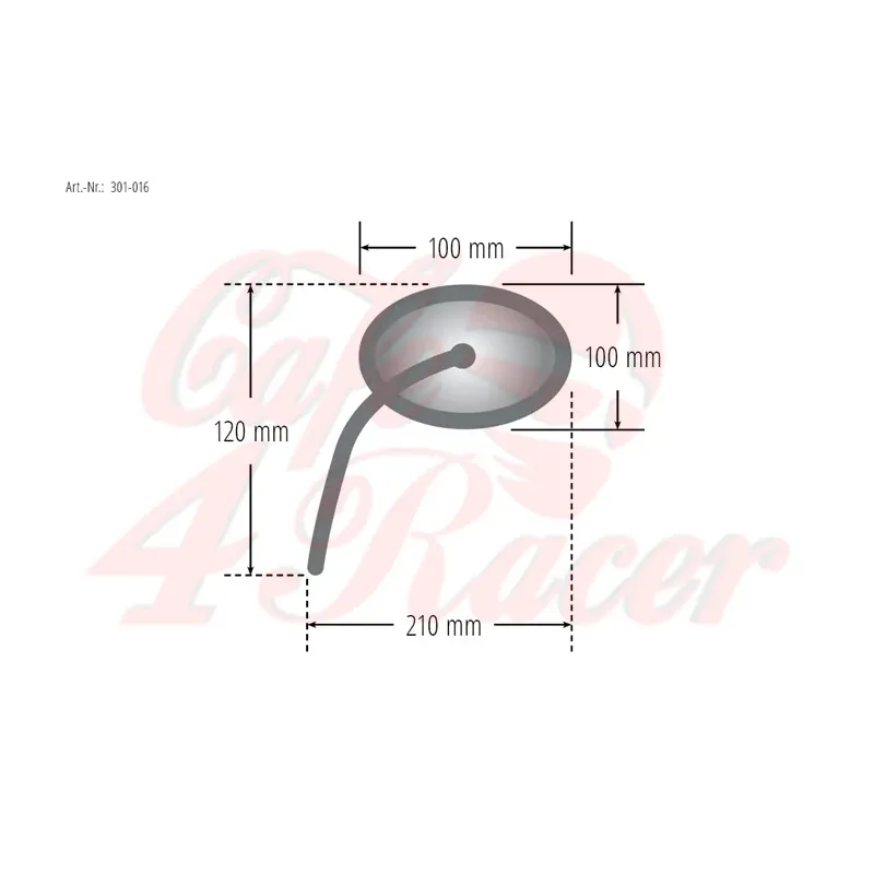 cafe 4 racer - HIGHSIDER Universal mirror MONTANA left/right - Highsider Standard mirrors 4054783039654