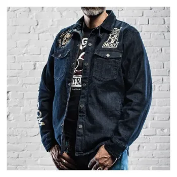cafe 4 racer - Holy Freedom Genoa Stampato jacket denim - HOLY FREEDOM Jackets 
