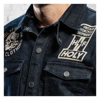 cafe 4 racer - Holy Freedom Genoa Stampato bunda denim - HOLY FREEDOM Bundy 