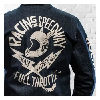 cafe 4 racer - Holy Freedom Genoa Stampato jacket denim - HOLY FREEDOM Jackets 