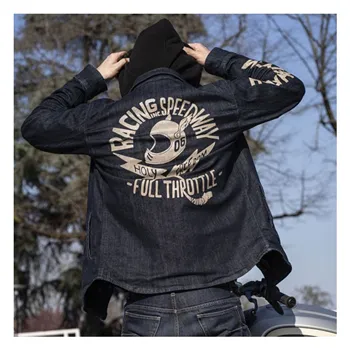 cafe 4 racer - Holy Freedom Genoa Stampato bunda denim - HOLY FREEDOM Bundy 