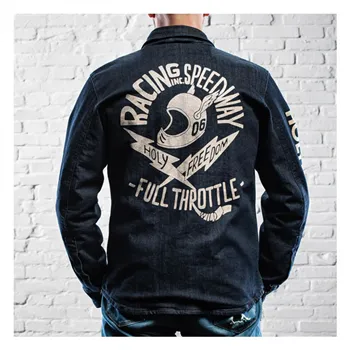 cafe 4 racer - Holy Freedom Genoa Stampato bunda denim - HOLY FREEDOM Bundy 