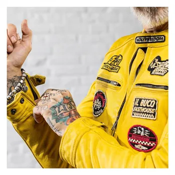 cafe 4 racer - Holy Freedom Zero EVO jacket yellow - HOLY FREEDOM Jackets 