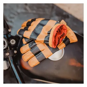 cafe 4 racer - Lethal Threat Tattoo gloves black white - LETHAL THREAT Gloves 
