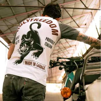 cafe 4 racer - Holy Freedom Felix tričko bílé - HOLY FREEDOM Trička 