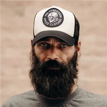 cafe 4 racer - Holy Freedom Skull Cap čepice černá/off white - HOLY FREEDOM Šiltovka 