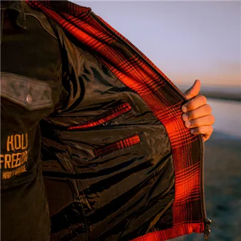 cafe 4 racer - Holy Freedom Definitivní flanelová bunda červená - HOLY FREEDOM Bundy 