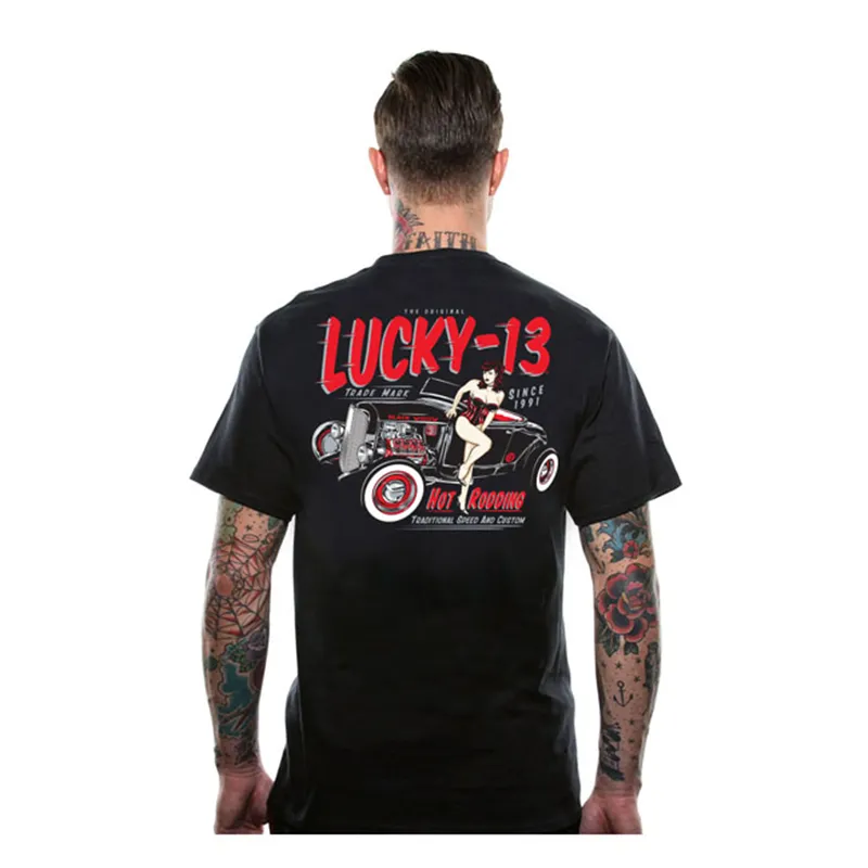 cafe 4 racer - Lucky 13 Lola tričko černá - Lucky 13 Trička 