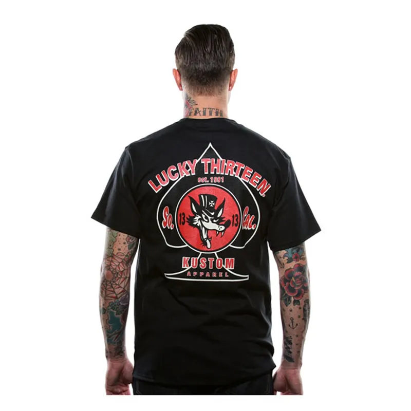 cafe 4 racer - Lucky 13 Wolfy T-shirt black - Lucky 13 T-Shirts 