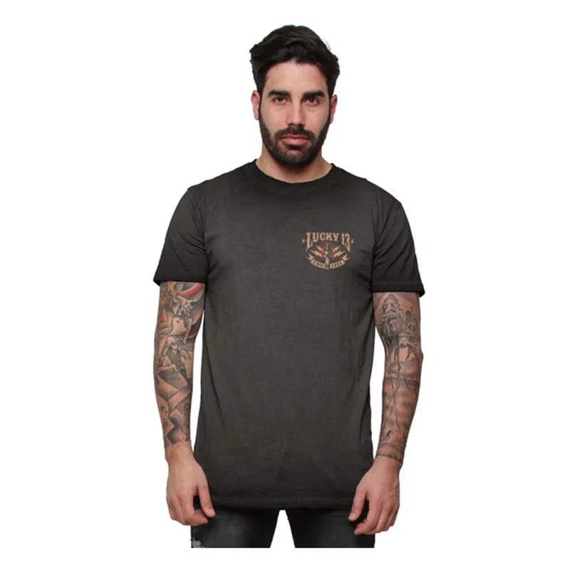 cafe 4 racer - Lucky 13 Amped T-shirt washed black - Lucky 13 T-Shirts 