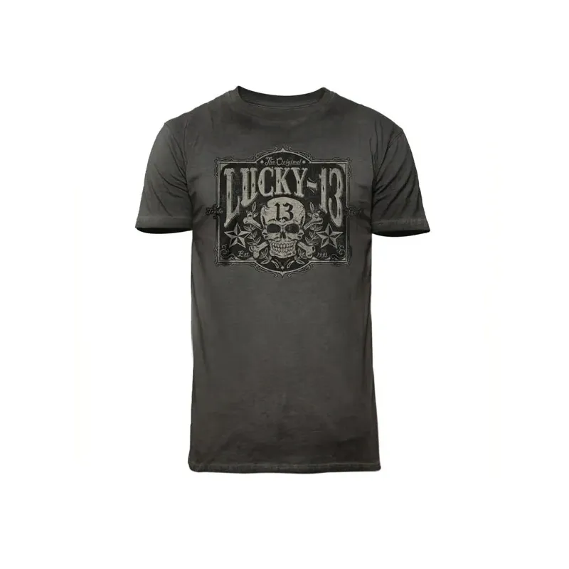Lucky 13 Tombstone tričko vintage černé