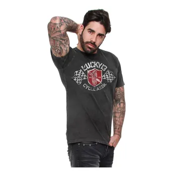 cafe 4 racer - Lucky 13 Cycle Assen t-shirt black - Lucky 13 T-Shirts 
