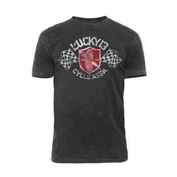 cafe 4 racer - Lucky 13 Cycle Assen t-shirt black - Lucky 13 Tričká 