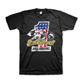 Tričko Evel Knievel No. 1 čierne