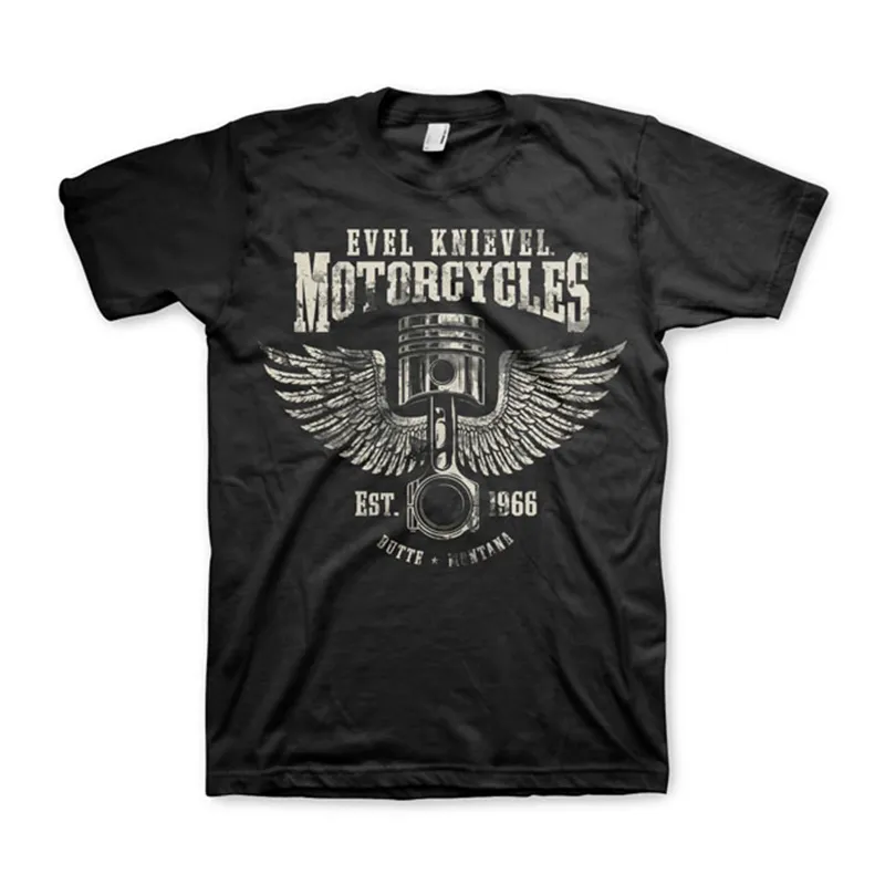 Evel Knievel Motocykly Tričko černé