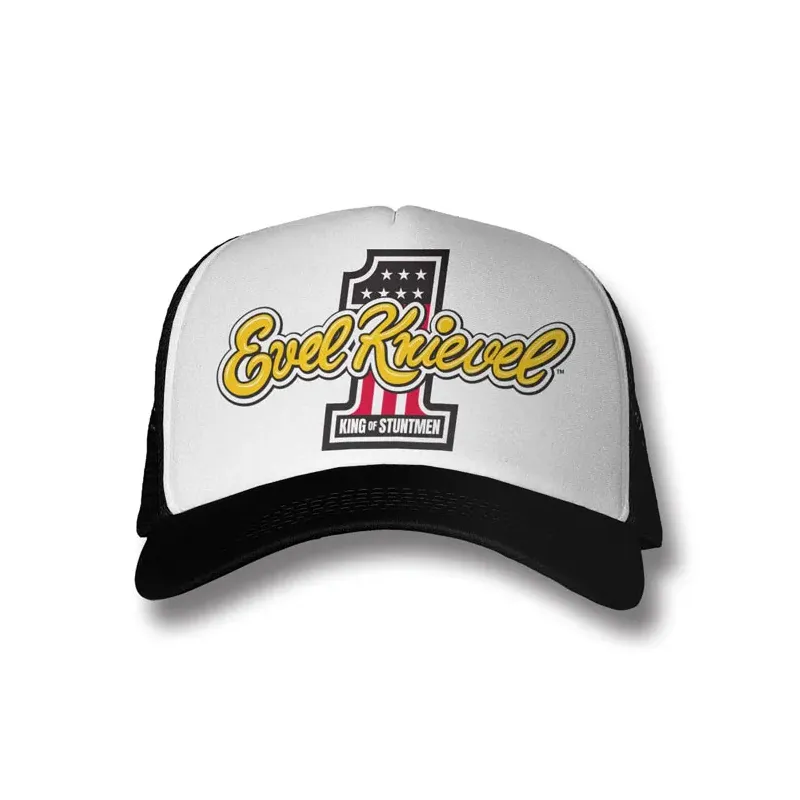 cafe 4 racer - Evel Knievel King Of Stuntmen Trucker Cap - Evel Knievel Caps 
