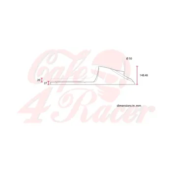 cafe 4 racer - Cafe Racer seat CR12 long A - Cafe4Racer Partially Upholstered 