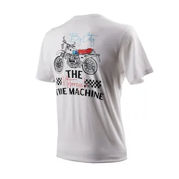 cafe 4 racer - By City To Time Machine t-shirt white - By City Tričká 
