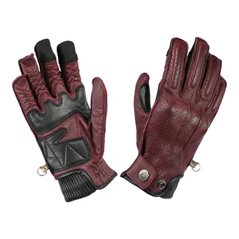 cafe 4 racer - By City Oxford gloves burgundy - By City Gloves 