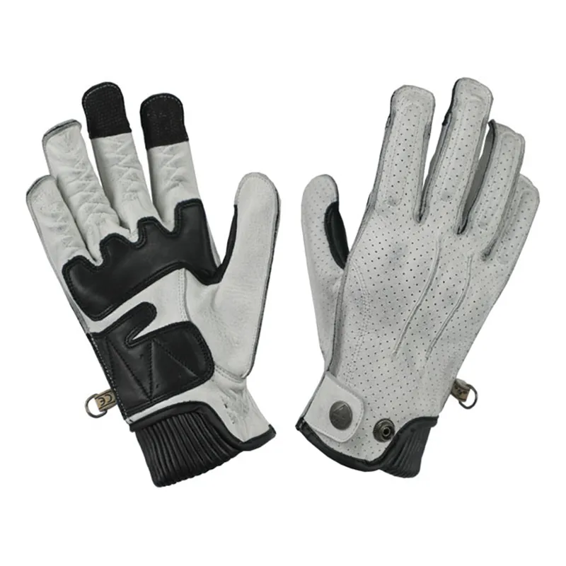 cafe 4 racer - By City Oxford gloves white - By City Gloves 
