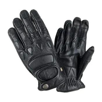 cafe 4 racer - Roland Sands Bronzo leather gloves black - Roland Sands Design Gloves 