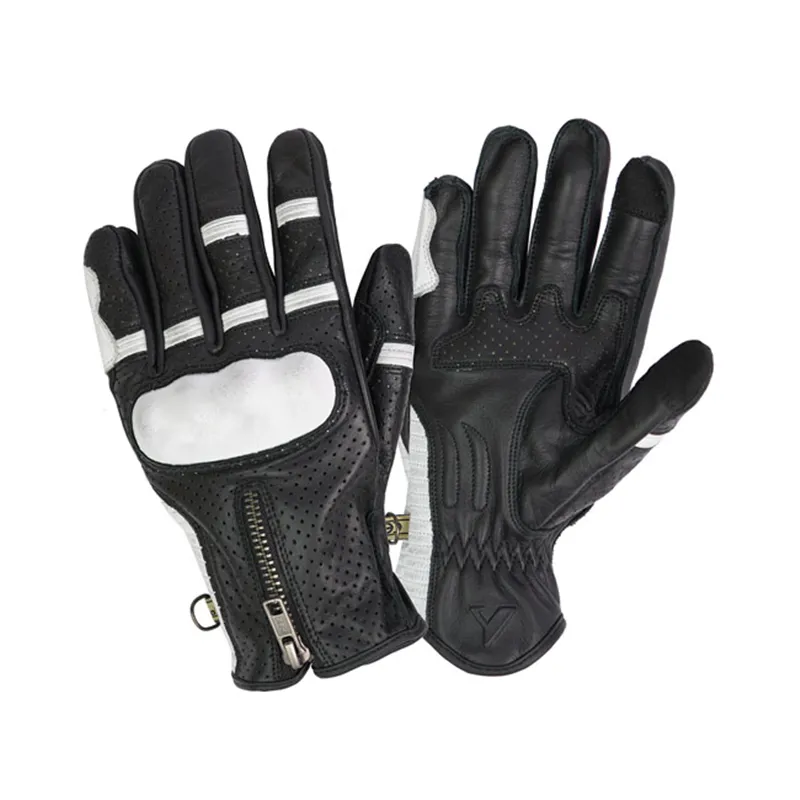 cafe 4 racer - By City Amsterdam gloves black/white - By City Gloves 