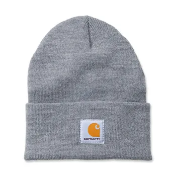 cafe 4 racer - Carhartt Pletená čiapka s rebrovaním Hodinky, heather grey - Carhartt Zimní čepice 