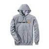 cafe 4 racer - Carhartt Signature logo mikina s kapucňou heather grey - Carhartt Mikiny s kapucňou 