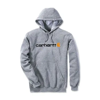 cafe 4 racer - Carhartt Signature logo mikina s kapucňou heather grey - Carhartt Mikiny s kapucňou 