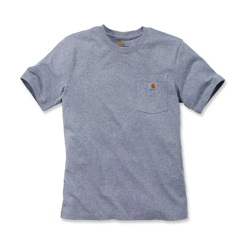 cafe 4 racer - Carhartt pracovné tričko s vreckami S/S heather grey - Carhartt Trička 