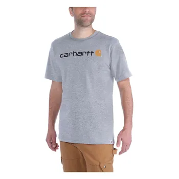 cafe 4 racer - Carhartt core logo T-shirt S/S heather grey - Carhartt Tričká 